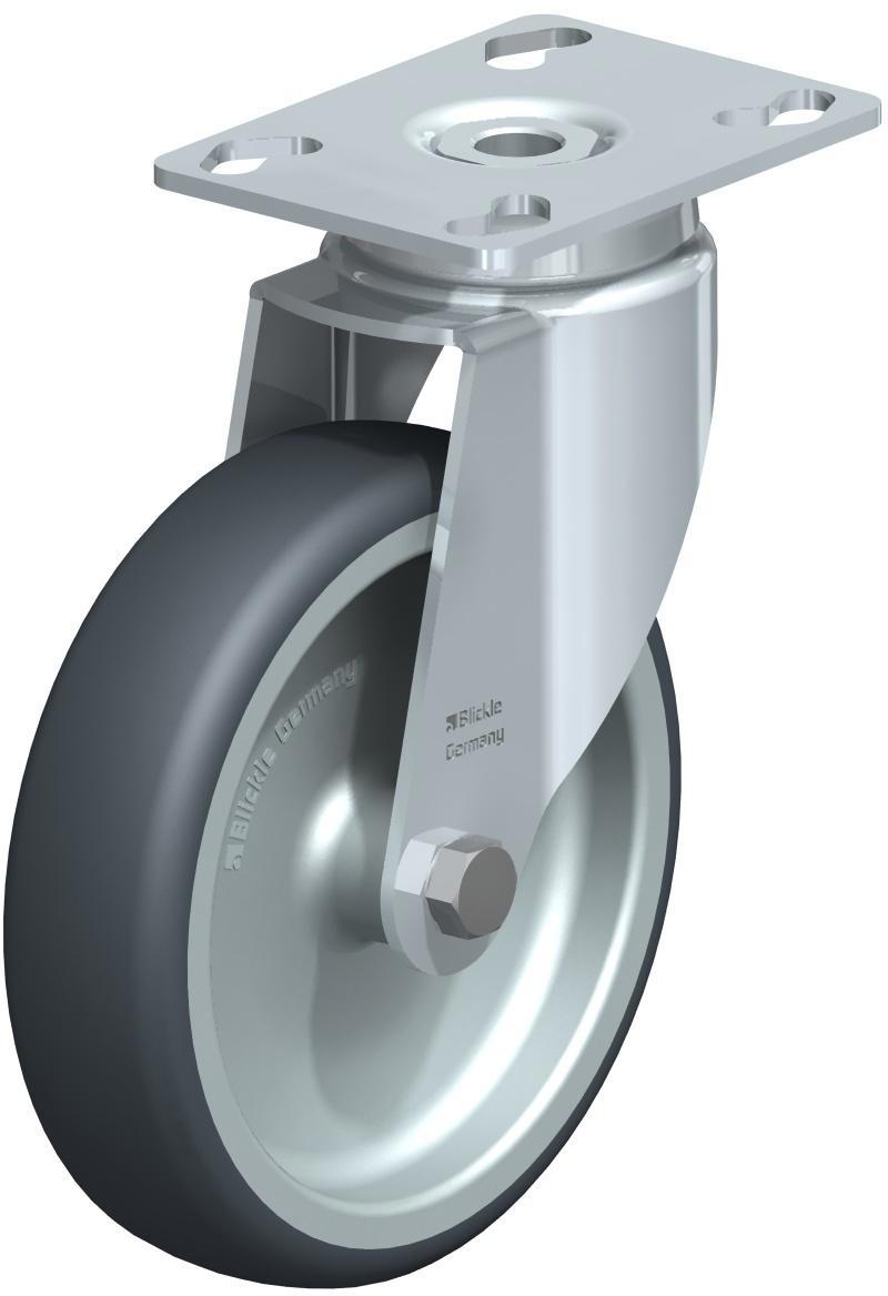 Lenkrolle mit Anschraubplatte, Rad Ø 125 mm, grau