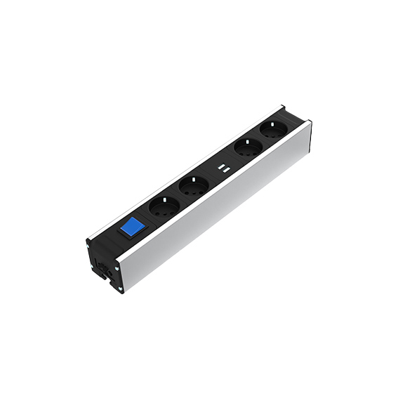 Steckdosenleiste Modul F Line 370 6-Fach 4x + USB, Eingang Schaltbar
