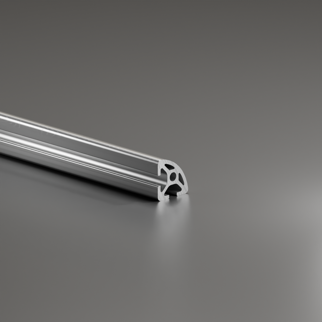 Alu - Profil AVP-I 5 Leicht 20 x 20 mm 90°, Nut 5 mm, schwarz eloxiert