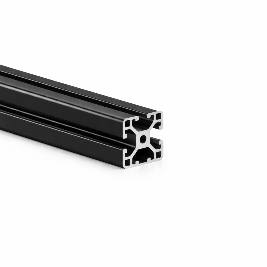 Alu - Profil AVP-I 6 Leicht 30 x 30 mm, Nut 6 mm, 1-Nut geschlossen, schwarz