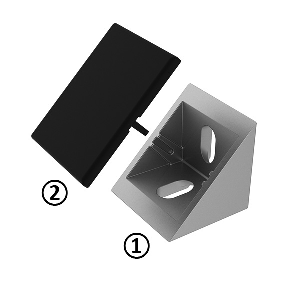 Zinkwinkel 40 Flach, alufarbig, inkl. Montageset