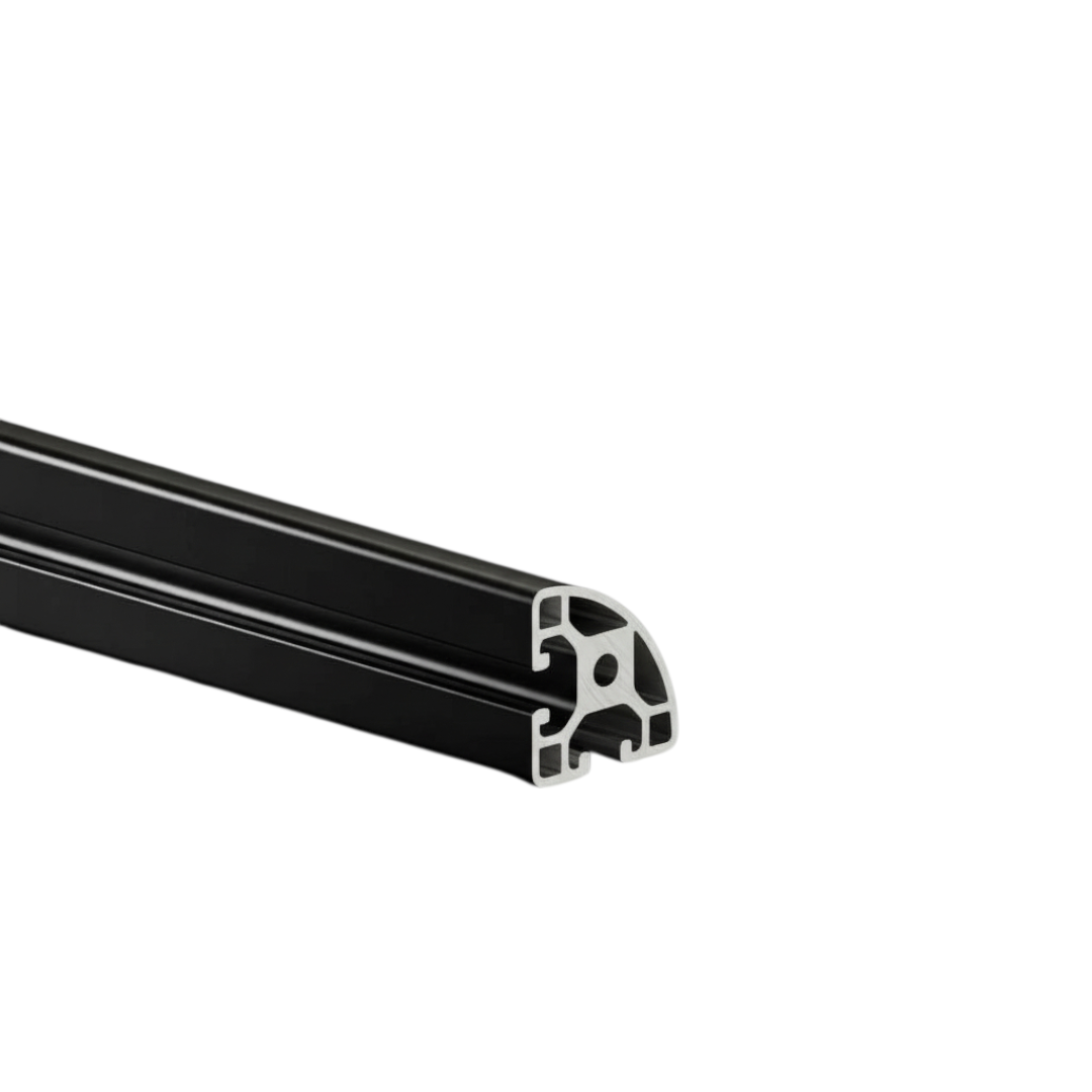 Alu - Profil AVP-I 8 Leicht 40 x 40 mm, R40, Nut 8 mm, schwarz