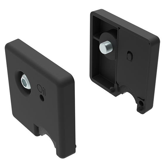 Abstreif- und Schmiervorrichtung Ø14 für Laufrollenprofil I Nut 8 (SET)