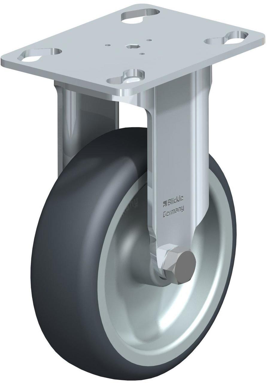 Bockrolle mit Anschraubplatte, Rad Ø 100 mm, grau