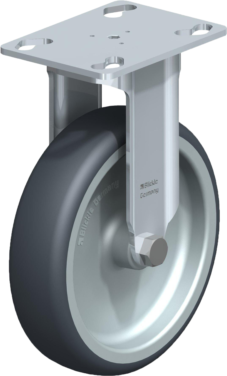 Bockrolle mit Anschraubplatte, Rad Ø 125 mm, grau