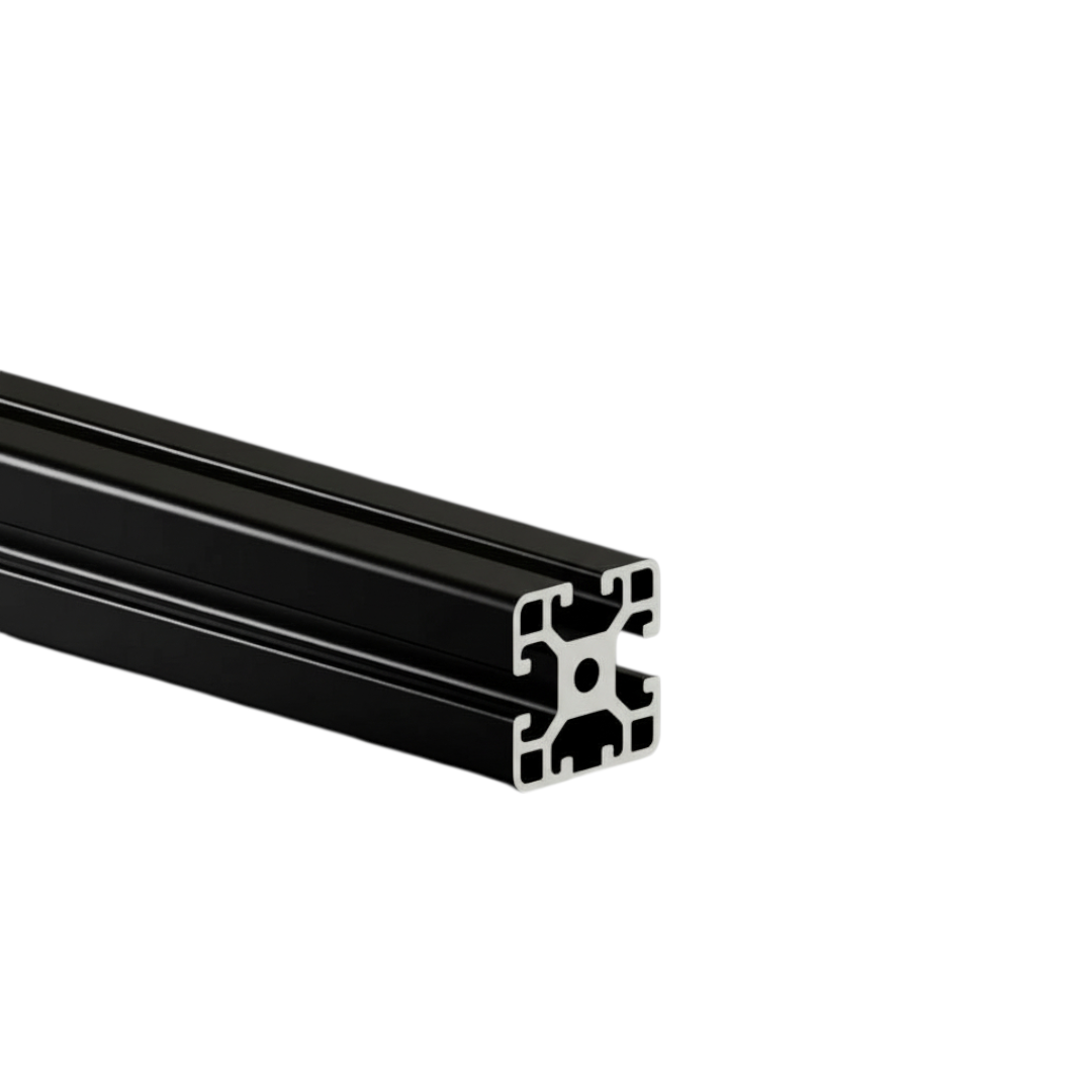 Alu - Profil AVP-I 8 Leicht 40 x 40 mm, 1-Nut geschlossen, Nut 8 mm, schwarz