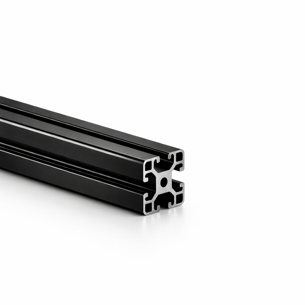 Alu - Profil AVP-I 8 Leicht 40 x 40 mm, Nut 8 mm schwarz eloxiert